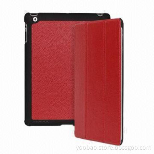 Slim Leather Case for New iPad/iPad 3 with Sleep Function, White, Black, Red Colors Available